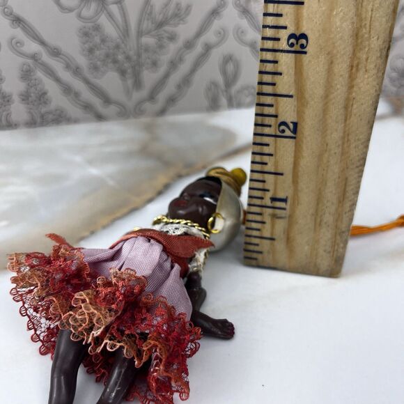 Vintage 1940s Souvenir Miniature Doll South American Caribbean Black Female 4.5" - Picture 4 of 10